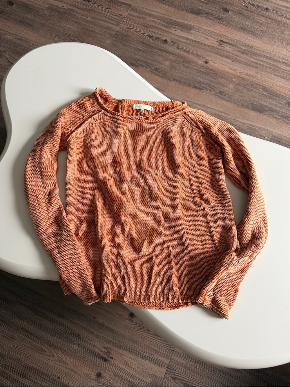 Gilded Intent Scoop Neck Sweater in Rust Orange